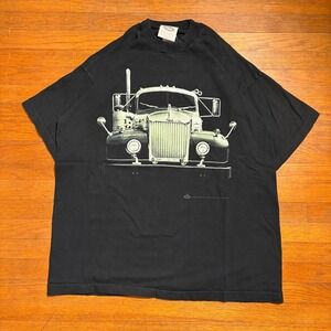 Vintage 90s Mack Trucks B-61 T-Shirt Mens XL Black Semi Truck Big Rig Tee